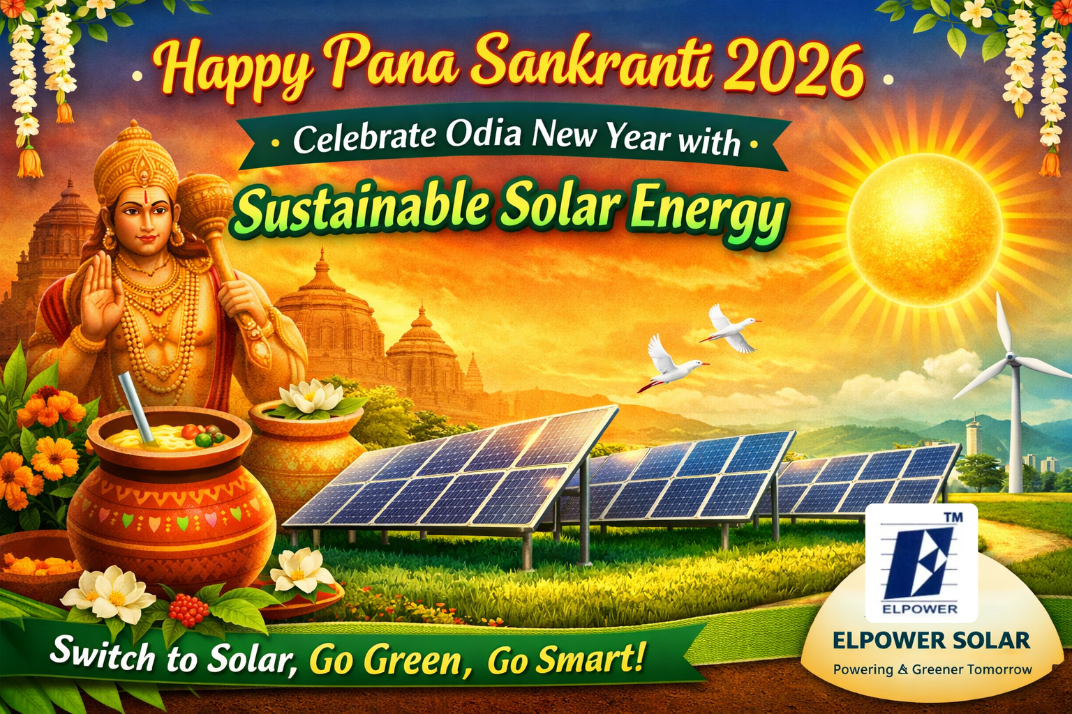 Happy Pana Sankranti 2026: Celebrate Odia New Year with Sustainable Solar Energy – A Message from Elpower Solar